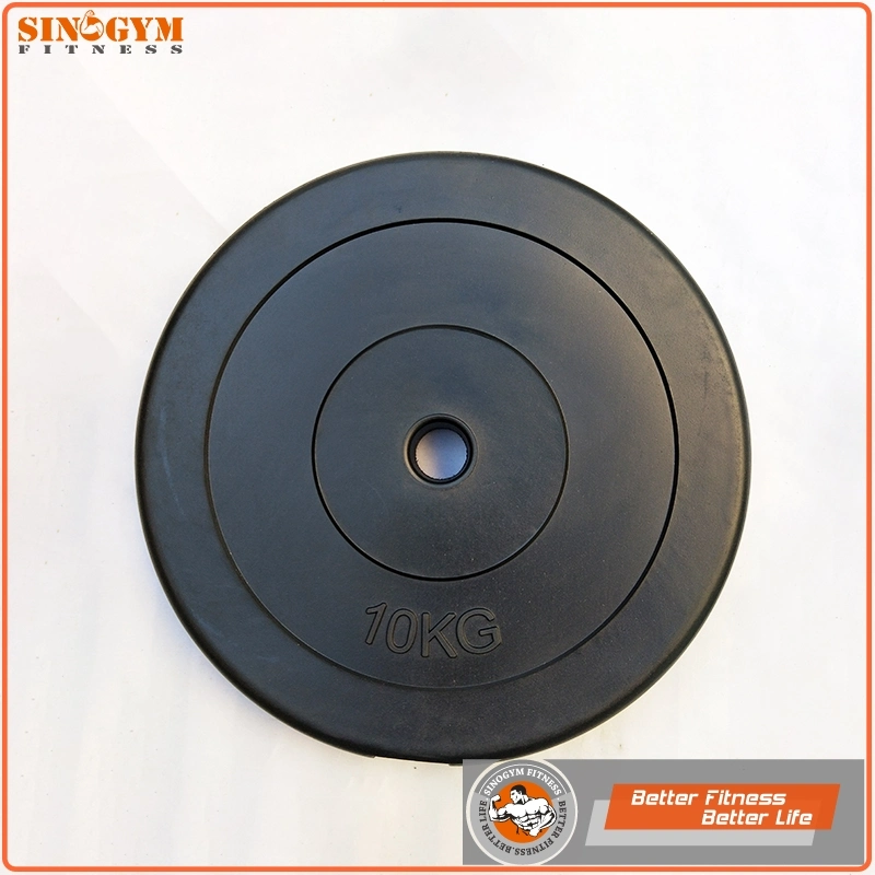 Black Plastic PE Cement Dumbbell Weight Plate
