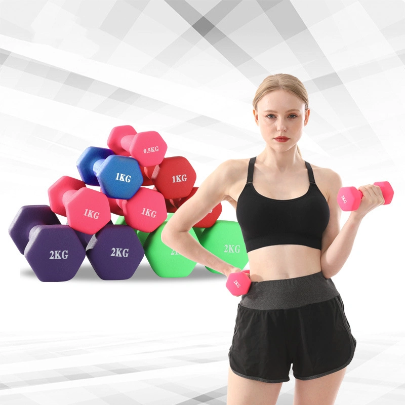 Home Gym Equipments 2.5kg/5kg/10kg/25kg Colorful Hex Dumbbell Set for Sale