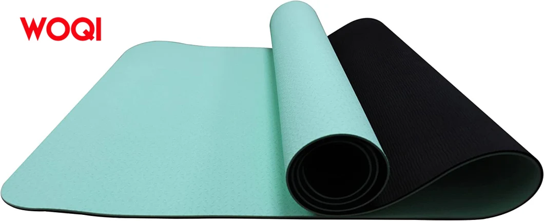 Woqi 6mm Non Slip TPE Printed Yoga Mat with Handbag Suitable for Pilates Home Fitness Mats