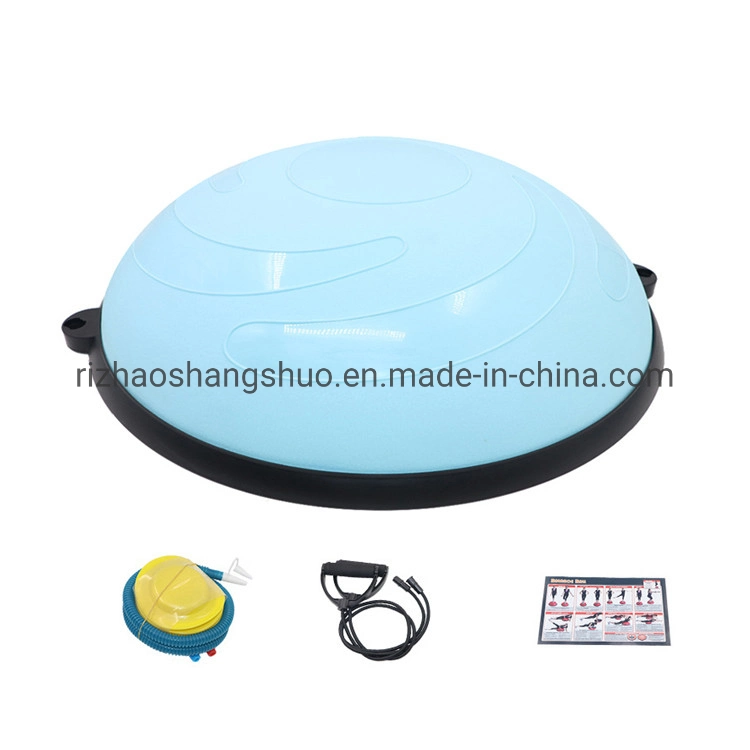 High Quality Customized 58cm Explosion Proof Thickened Fitness Half Pilates Balance Bosuing Gym Yoga Ball