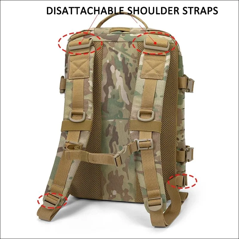 1000d Nylon Tactical Backpack Molle Plate Carrier Bag Military Light Weight Hiking Rucksack Compatible with Tactical Vest