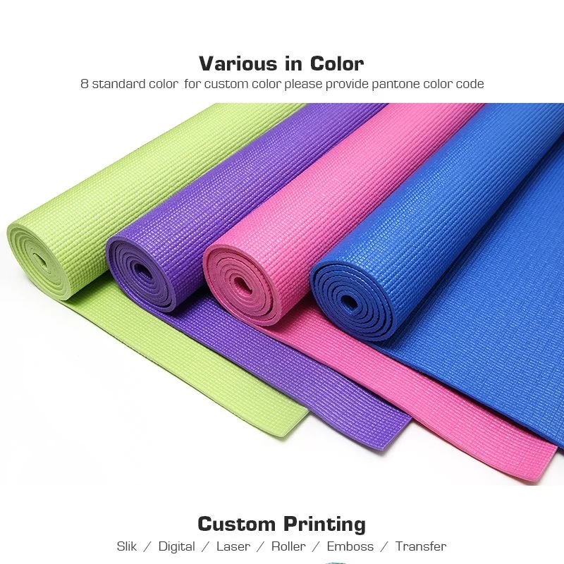 High Quality PVC Vinyl Yoga Fitness Mat Thickness 3mm-15mm Anti-Slip Yoga Mat Eco Fridendly PVC Yoga Mat