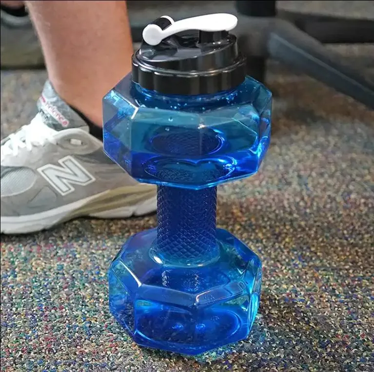 Portable Gym Fitness Dumbbell Shape Water Filled Water Bottle Dumbbell