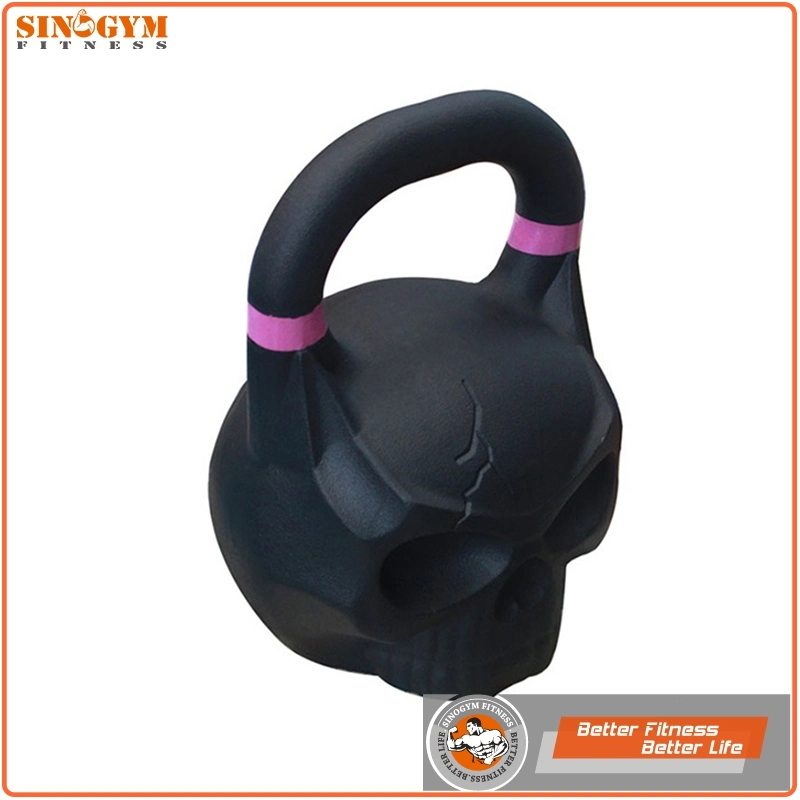 Powder Coated Solid Cast Iron Skull Weight Lifting Kettlebell