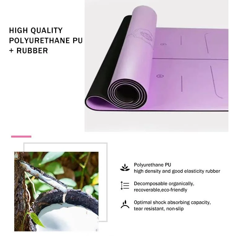 Eco Friendly a Luxury PU 3-5mm Sweat Absorb Yoga Anti Slip Yoga Mat PU Leather Natural Rubber Yoga Mat Wholesale