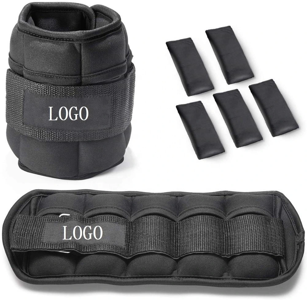 1 Pair Adjustable Ankle Weights 1-10 Lbs. with Removable Weight Bags Wrist Weights for Fitness Bl17005