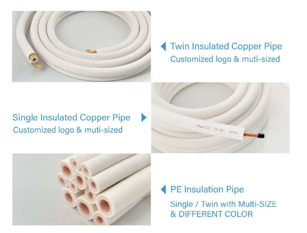 in Stock AC Insulation Pipe Fire/ Anti-UV/ Heat Resistance Copper Tube Set OEM