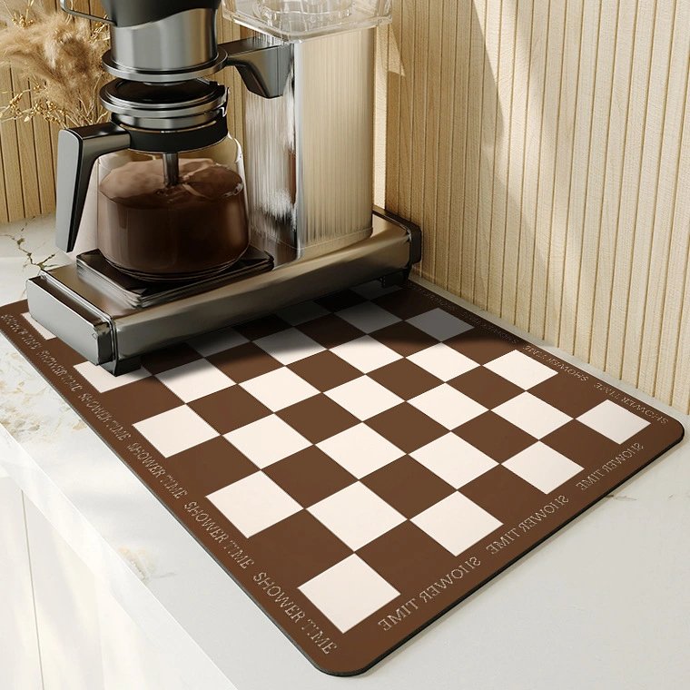 Coaster and Placemat Kitchen Drain Dish Drying Mat Anti-Slip Bar Mat