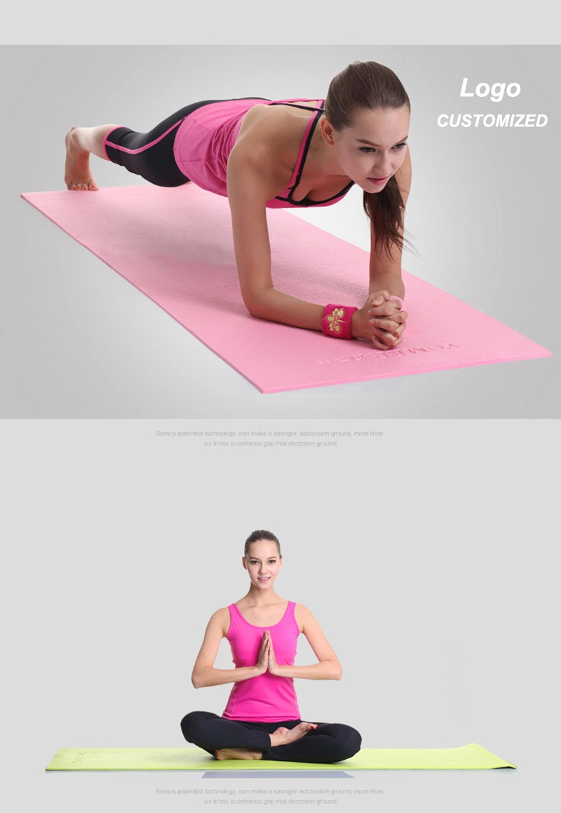 Hot Selling Wholesale OEM ODM Custom Printed Logo Exercise Fitness Non Slip Eco-Friendly PVC Yoga Mats for Home Gym