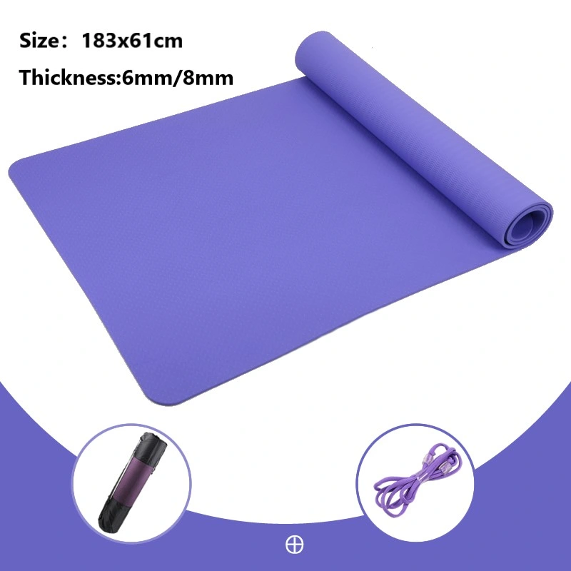 Custom Printed Eco Friendly TPE Cork Instructional Non-Slip Yoga Mat Yoga Yoga Mats with Logo