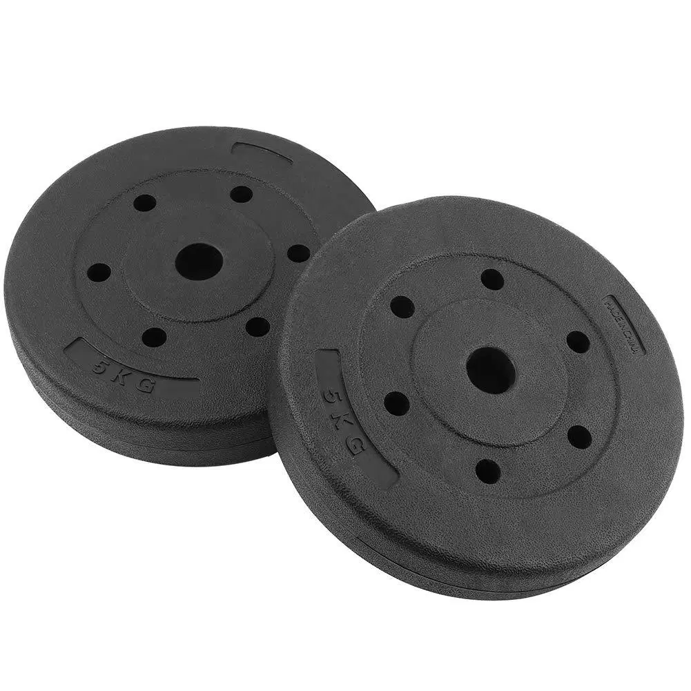 Wholesale Cheap Cement Dumbbell Weight Plate Weightlifting Quality Discos Pesas Cheap Plastic Vinyl Weight Plate with Cement Filled