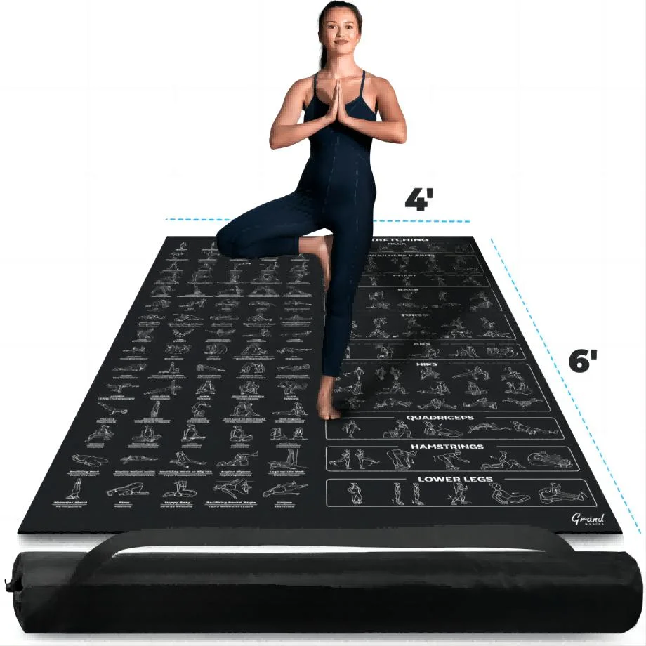 Wide Non Slip Poses Printed Women Men Beginners Exercise Workout Yoga Mat