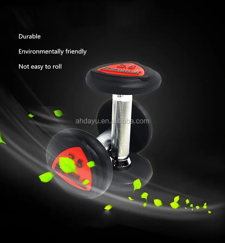 High Quality Durable Round Head PU Coated Dumbbell
