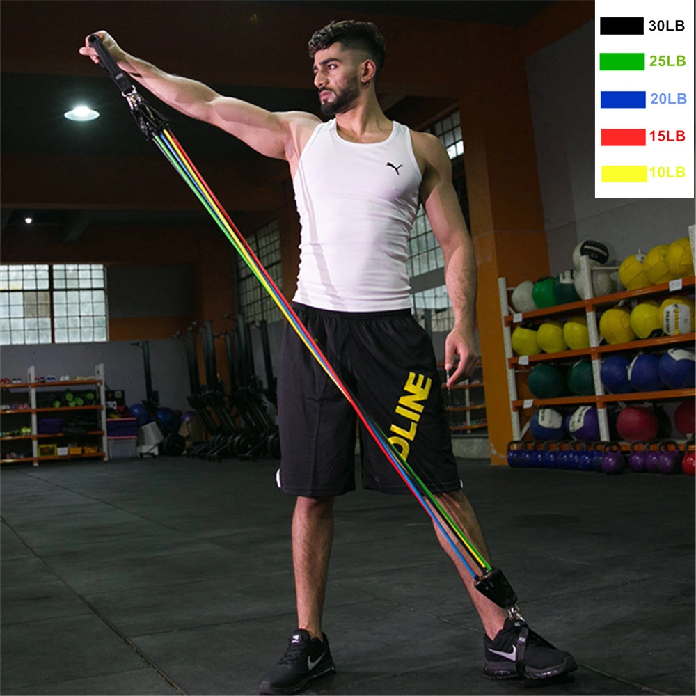11 PCS Home Workout Fitness Resistance Band Set with Handles Ligas De Resistencia Door Anchor Ankle Straps Latex Exercise Tube