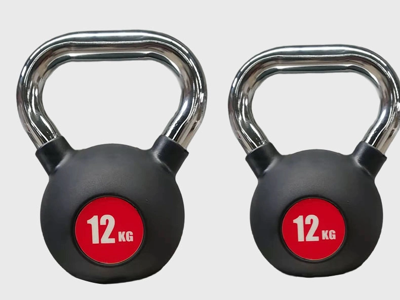 Gym Home Fitness Exercise Rubber Coated Kettlebell with Handle