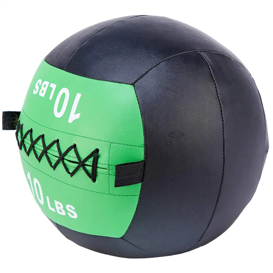 Customized Logo Soft Weighted Balon Medicine Ball Home Fitness Training Gym Ball Durable PU Leather Wall Exercise Ball