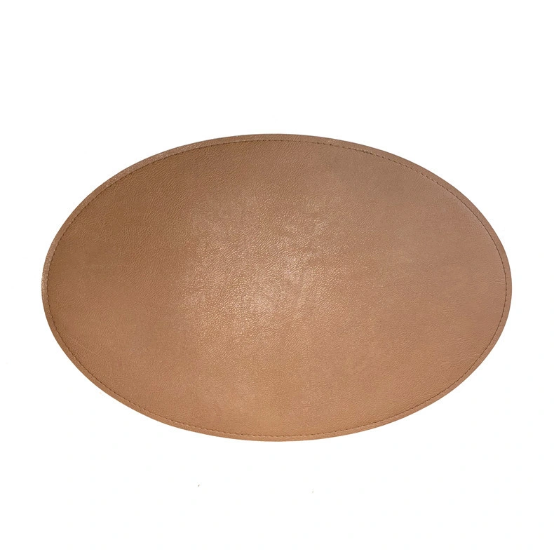 Custom Promotional Gift Vegan Leather Round Placemat Vinyl Table Mat