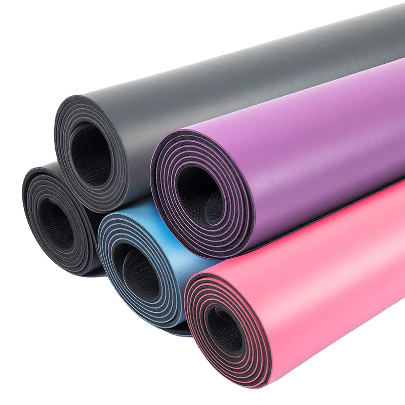 PU Rubber Yoga Mat Position Line 5mm Widening Fitness Exercise Mat Earth Luxury Mat Support Logo Manufacturer Wholesale