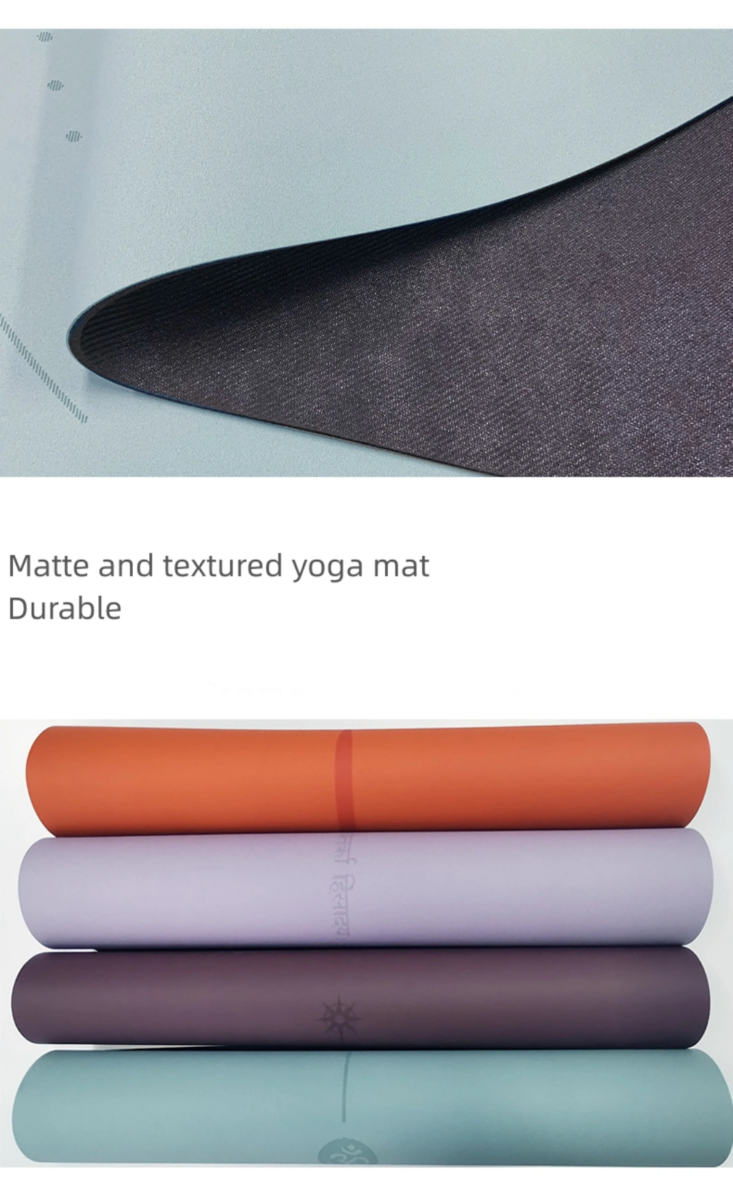 PU Natural Rubber Yoga Mat Pilates Exercise Non-Slippery