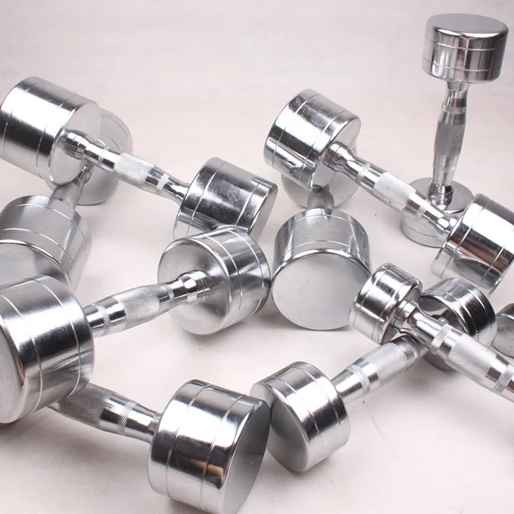 China Wholesale Power Training Dumbbell Set Gym Equipment Cheap Chromed Plating Dumbbell