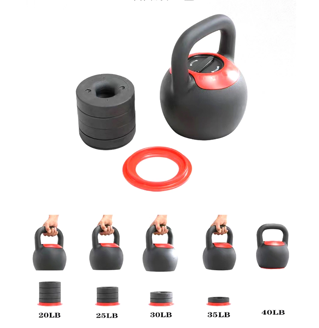 New Professional Fitness Gym Training Equipment Custom Powder Coated Cast Iron Adjustable Competition Kettlebell