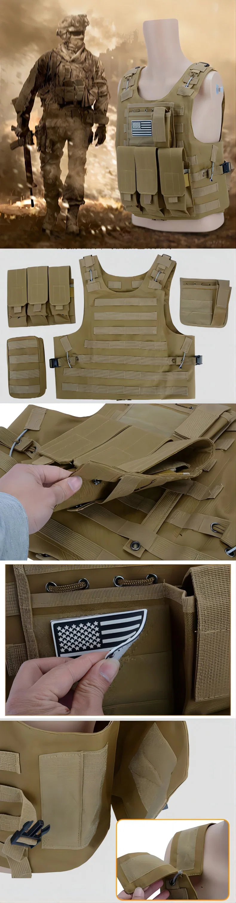 Combat Training Tactical Vest Bulletproof Plate