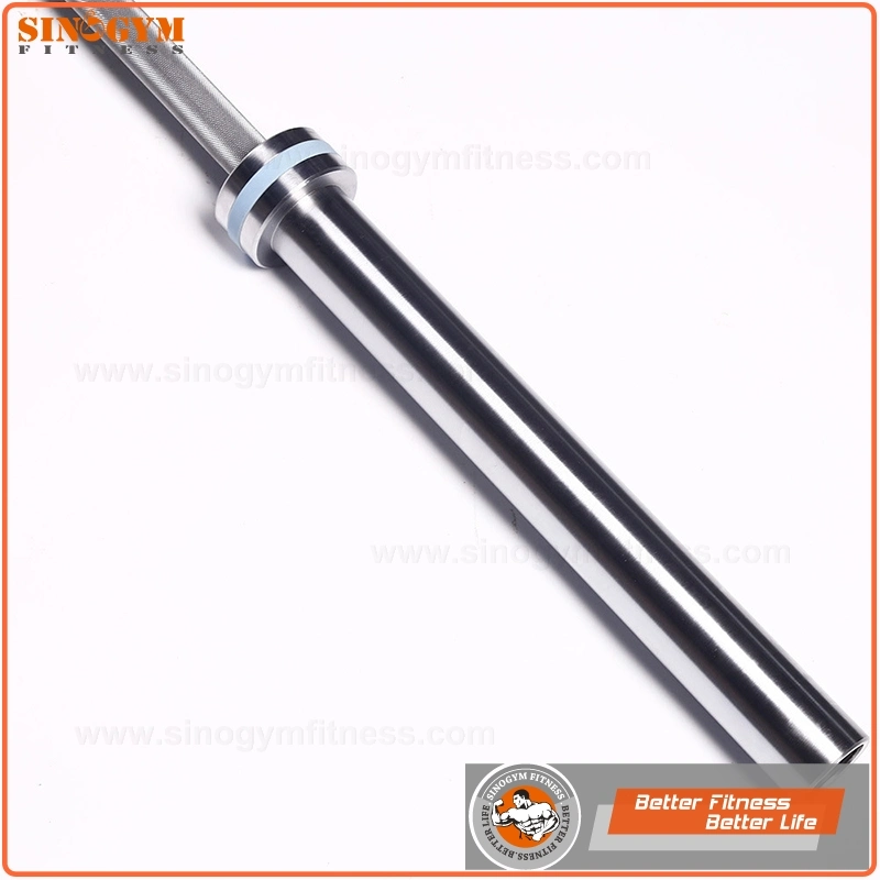 Dual Marks No Center Knurling Hardened Chrome Weightlifing Barbell Bar with Strip