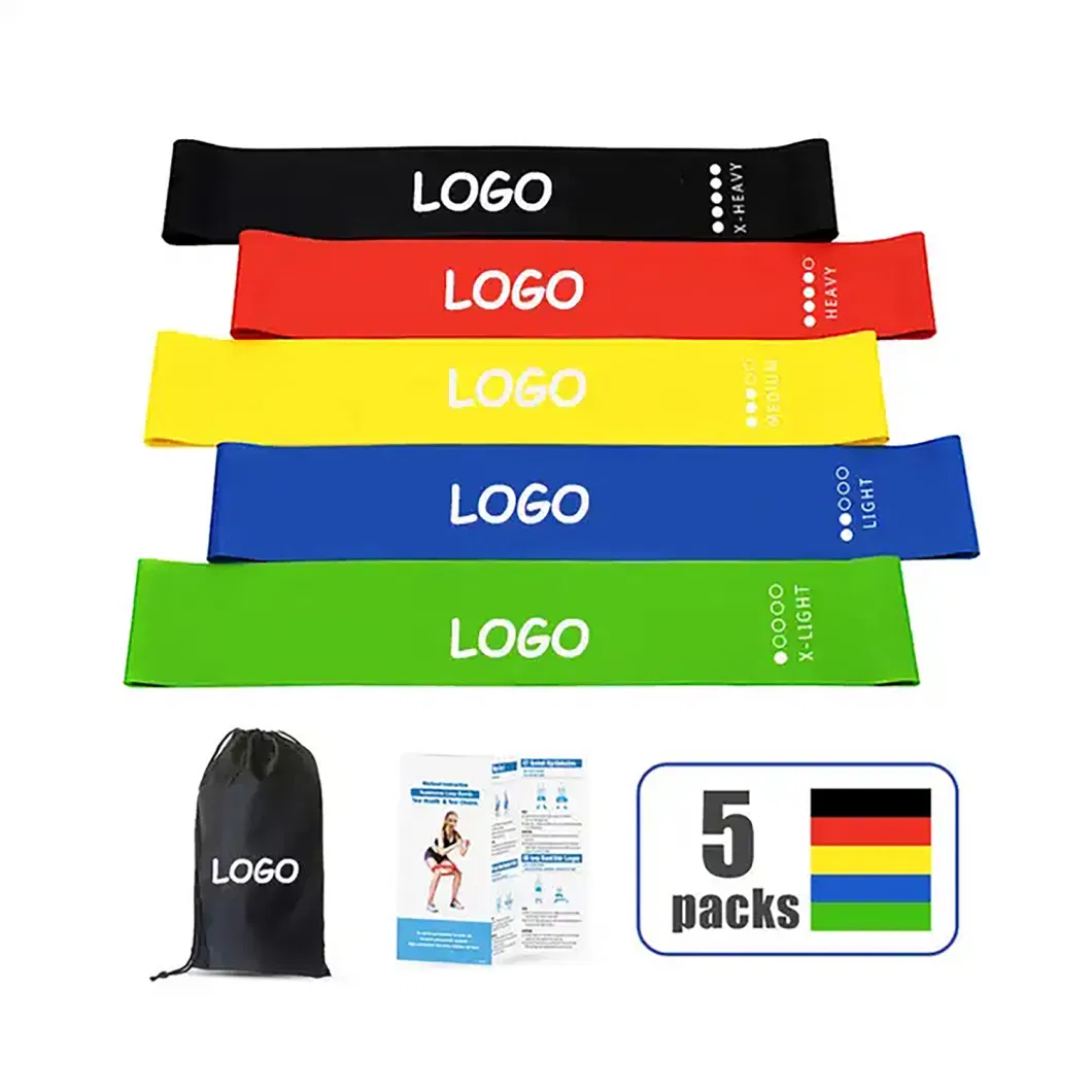 Use for Home Gym Custom Printed Resistance Bands Logo Colorful Resistance Band