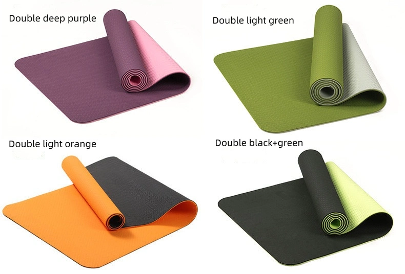 Dual Color TPE Yoga Mat for Enhanced Grip (4-10mm Thickness)