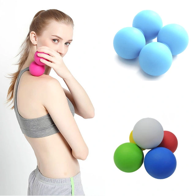 Custom Logo Fitness Double Lacrosse Massage Ball Silicone Gym Peanut Ball for Myofascial Tension Release