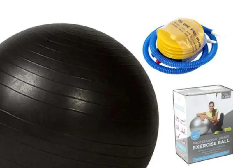 Explosion Proof Balance Sports Ball Gym 55cm Premium Black PVC Yoga Ball