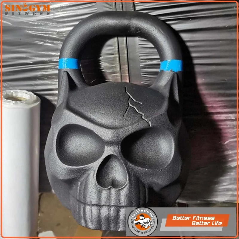 Powder Coated Solid Cast Iron Skull Weight Lifting Kettlebell