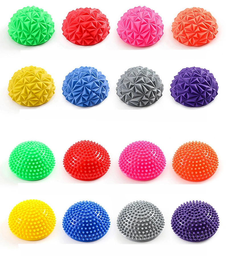 Massage Ball Balancing Pods Polygonal Design Half Round Yoga Balance Massager Ball for Children and Adults Fitness Exercise Gym Pods Wbb13024