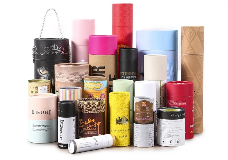 Wholesale Cowhide Kraft Paper Cylinder Packaging Yoga Mat Round Paper Tube Box Custom Cylinder Carton Paper Can