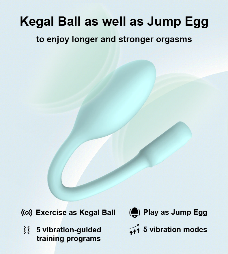 OEM Female Sex Toys Love Jump Egg Vagina Pelvic Floor Muscle Exercise Trainer Kegal Balls with 5 Vibration-Guided Program