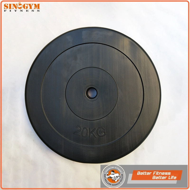 Black Plastic PE Cement Dumbbell Weight Plate