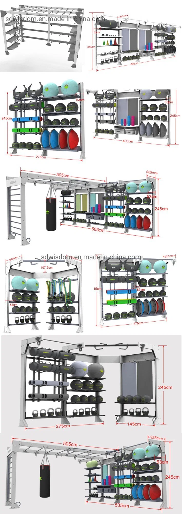 Gym Equipment Home Cross Fit Equipment Multi Storage Rack Barbell Plate Dumbbell Kettlebell Rack for Gym Accessories