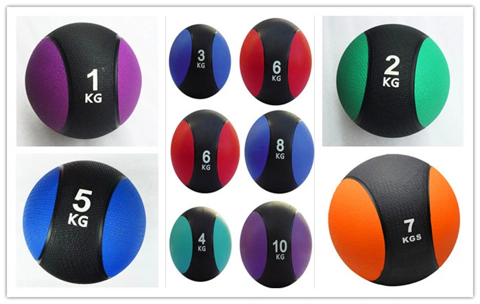 Best Quality Fitness Equipment/Gym Equipment Aerobic Two Color Rubber Medicine Ball, Ms Slimming &amp; Men&prime;s Fitness Ball Supplier