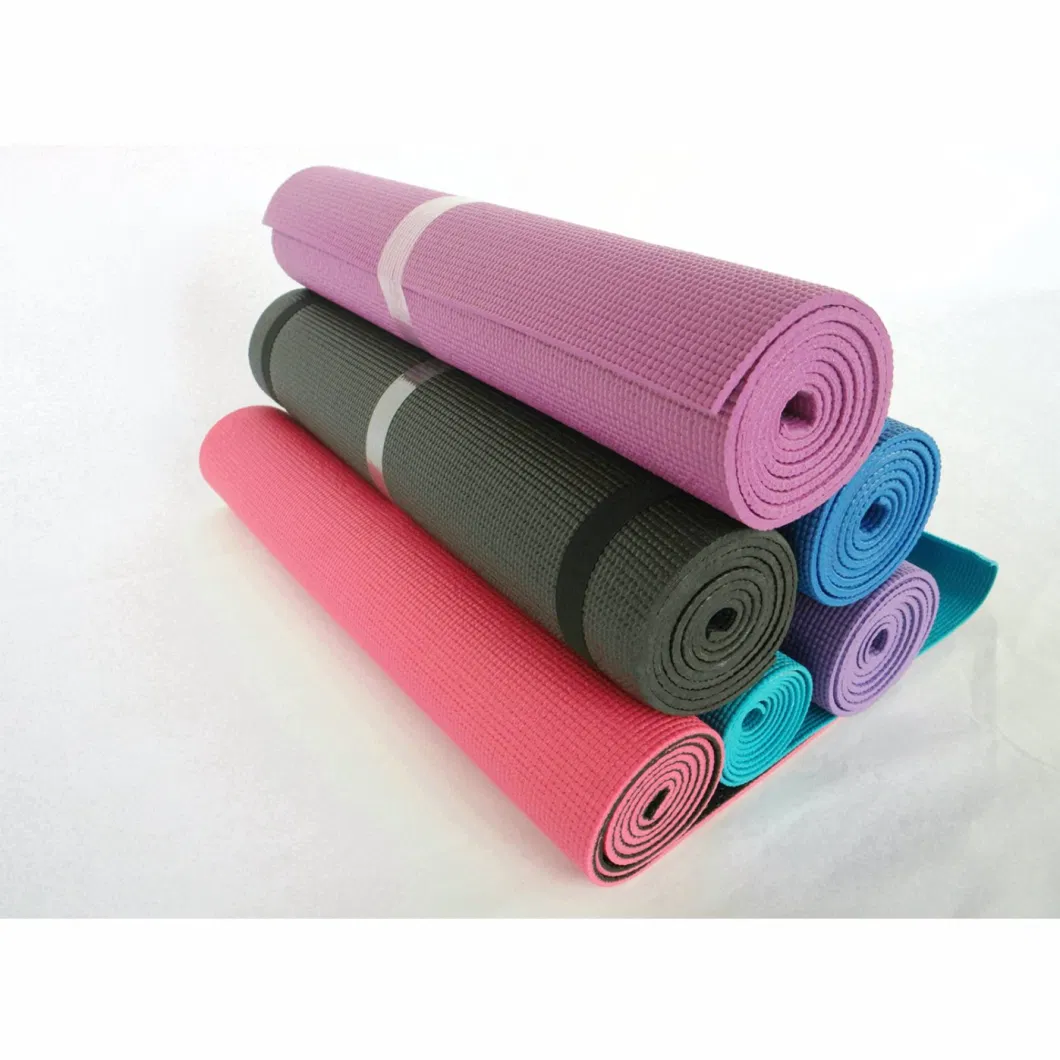 Customized Logo Colorful 4-10mm Thickness PVC Yoga Mat (latex free)
