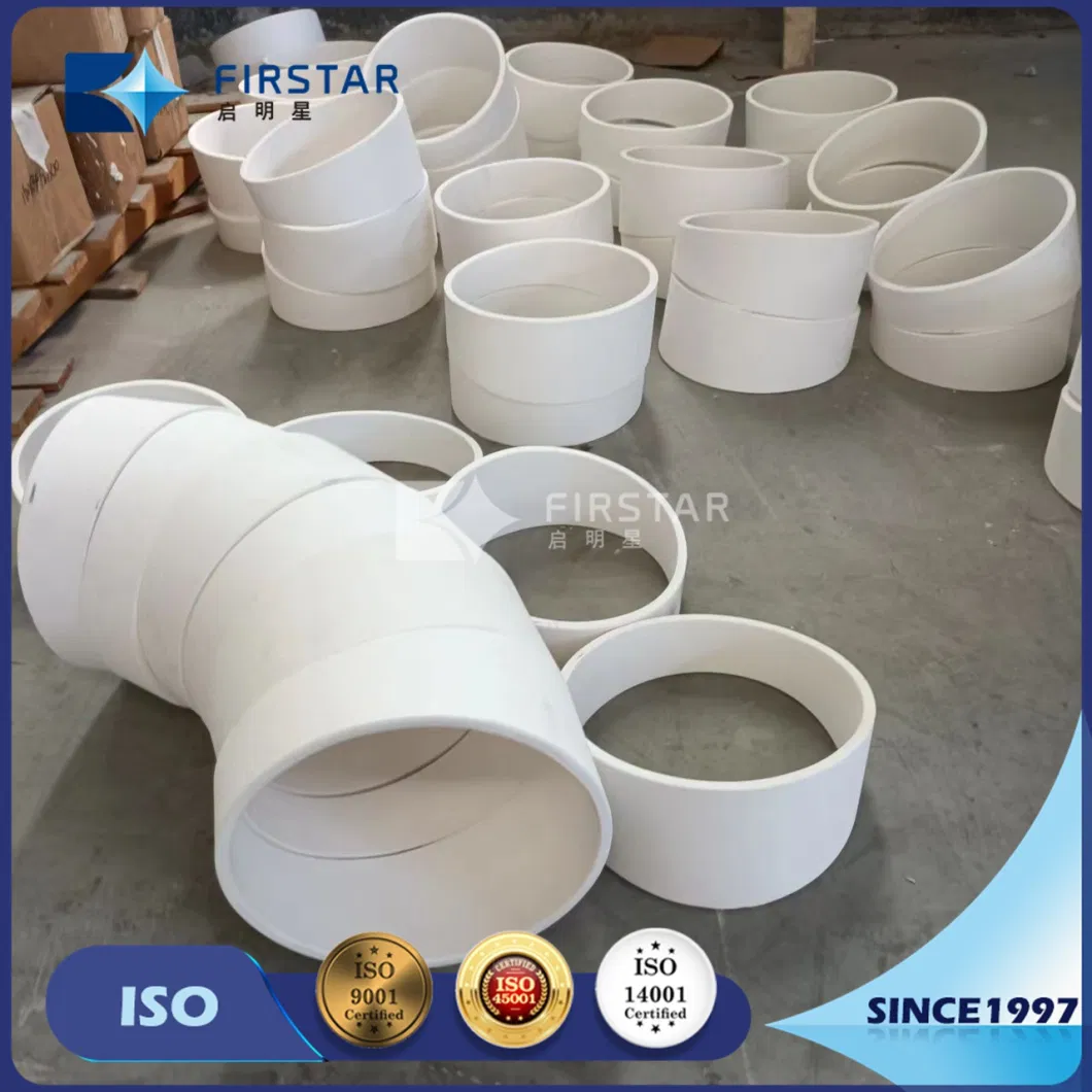 Abrasion Resistance Alumina Ceramic Curved Tubes for Weldeable Pipe Bend Elbow