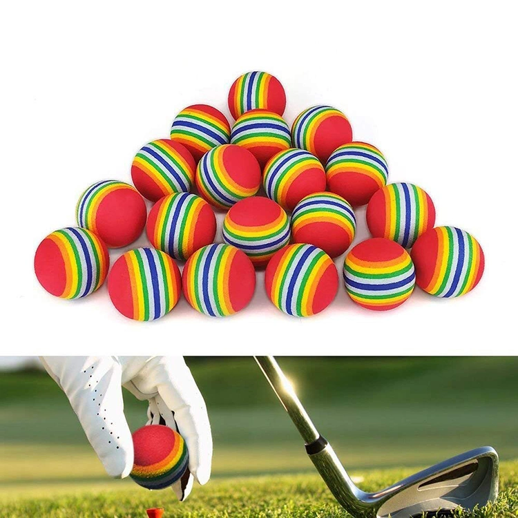 Wholesales Light Weight Rainbow Stripe Golf Balls EVA Foam Sponge Golf Balls