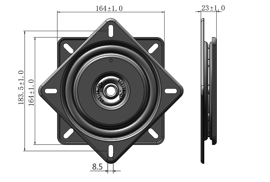 160mm Anti Noise Function Memory Return Swivel Plate for Home Furniture Barstool