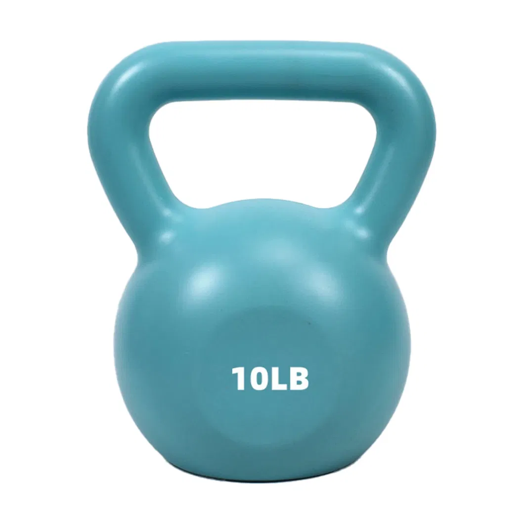 PE Kettlebell Weight PVC Coated Filled Adjustable Heavy Duty Exercise Cement Kettlebell