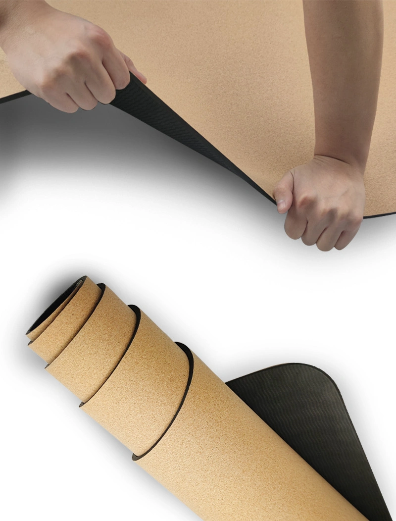 TPE &amp; Cork Yoga Mat, Natural Sustainable Great for Hot Yoga, Pilates