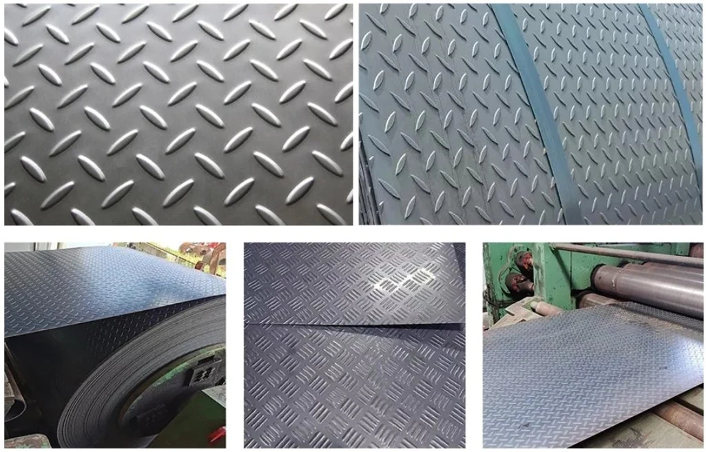 ASTM A36 Ms S235 Chequered Roof Sheets Weight 4.5mm Anti-Slip Mild Steel Checkered Floor Plate