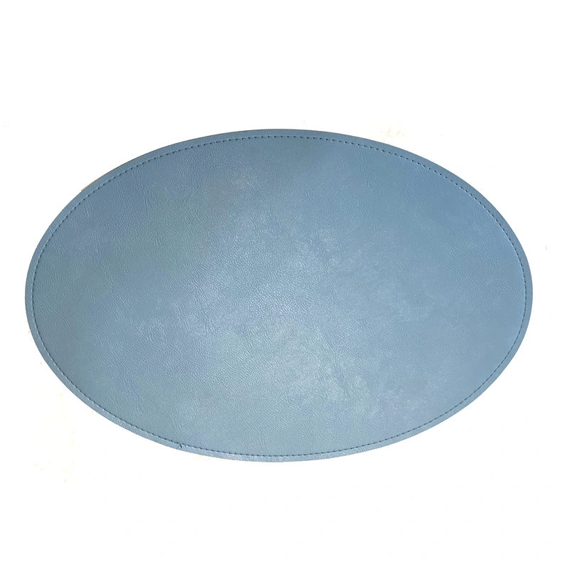 Custom Promotional Gift Vegan Leather Round Placemat Vinyl Table Mat