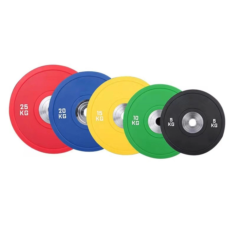 Wholesale Odorless Colorful Gym Fitness Rubber Elite Bar Barbell Bumper Weight Plate 5-25kg 10lb-55lb