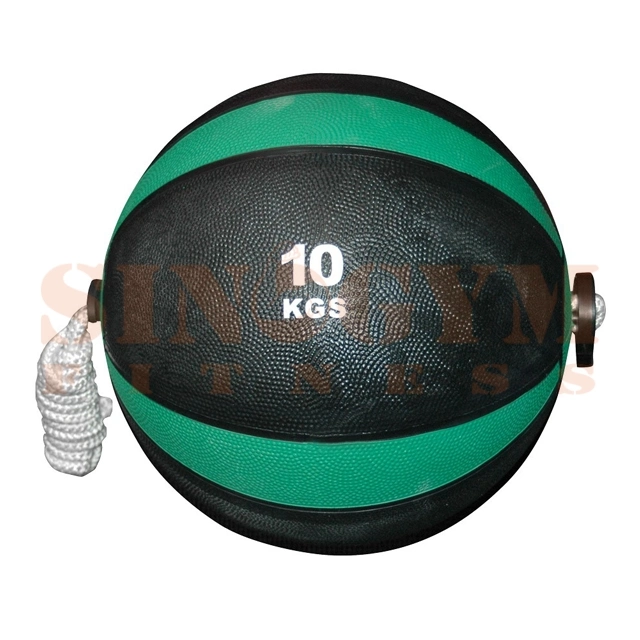 Dual Color Medicine Ball with Rope, Gym Exercise Ball