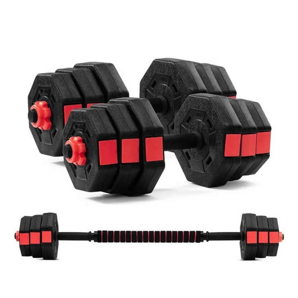 Adjustable Weight Plate with Crank Barbells Fitness Dumbbell Set 2 in 1 Home Fitness Equipment for Men and Women Bl19648