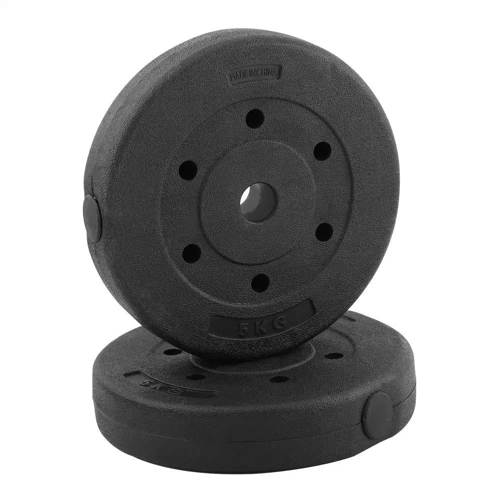 Wholesale Cheap Cement Dumbbell Weight Plate Weightlifting Quality Discos Pesas Cheap Plastic Vinyl Weight Plate with Cement Filled